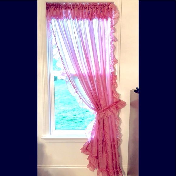 Rose Dusk Chanderi Sheer Curtain main image 1